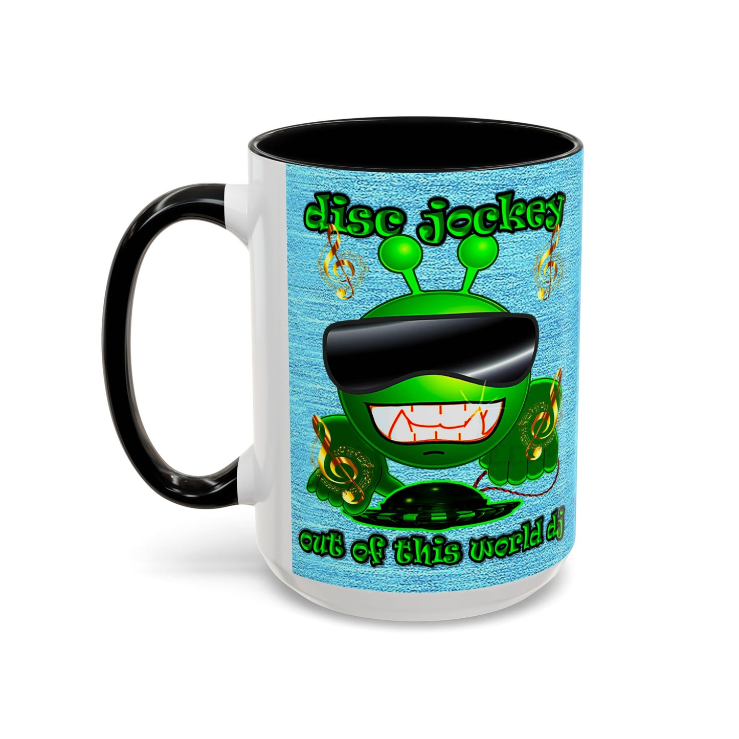 disc jockey - Accent Mug (faded dark blue)