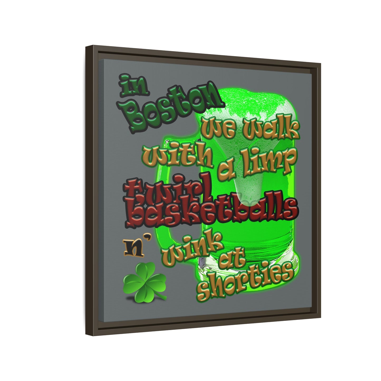 celtics logo - framed canvas art (dark grey)