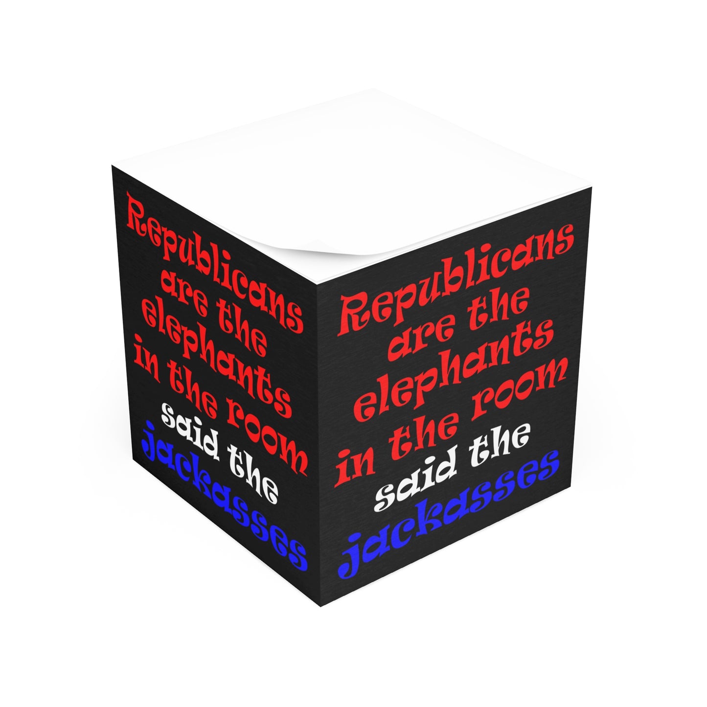 donkeys and elephants - note cube (black)