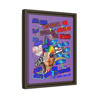 drop the beat - framed canvas art (light purple)