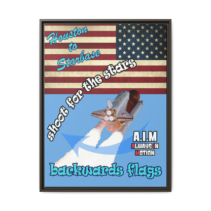 shoot for the stars - framed canvas art (light blue)