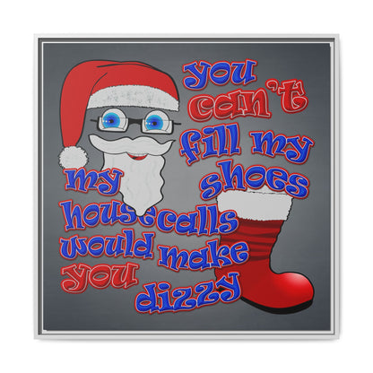 santa's shoes - framed canvas art (grey-light grey)
