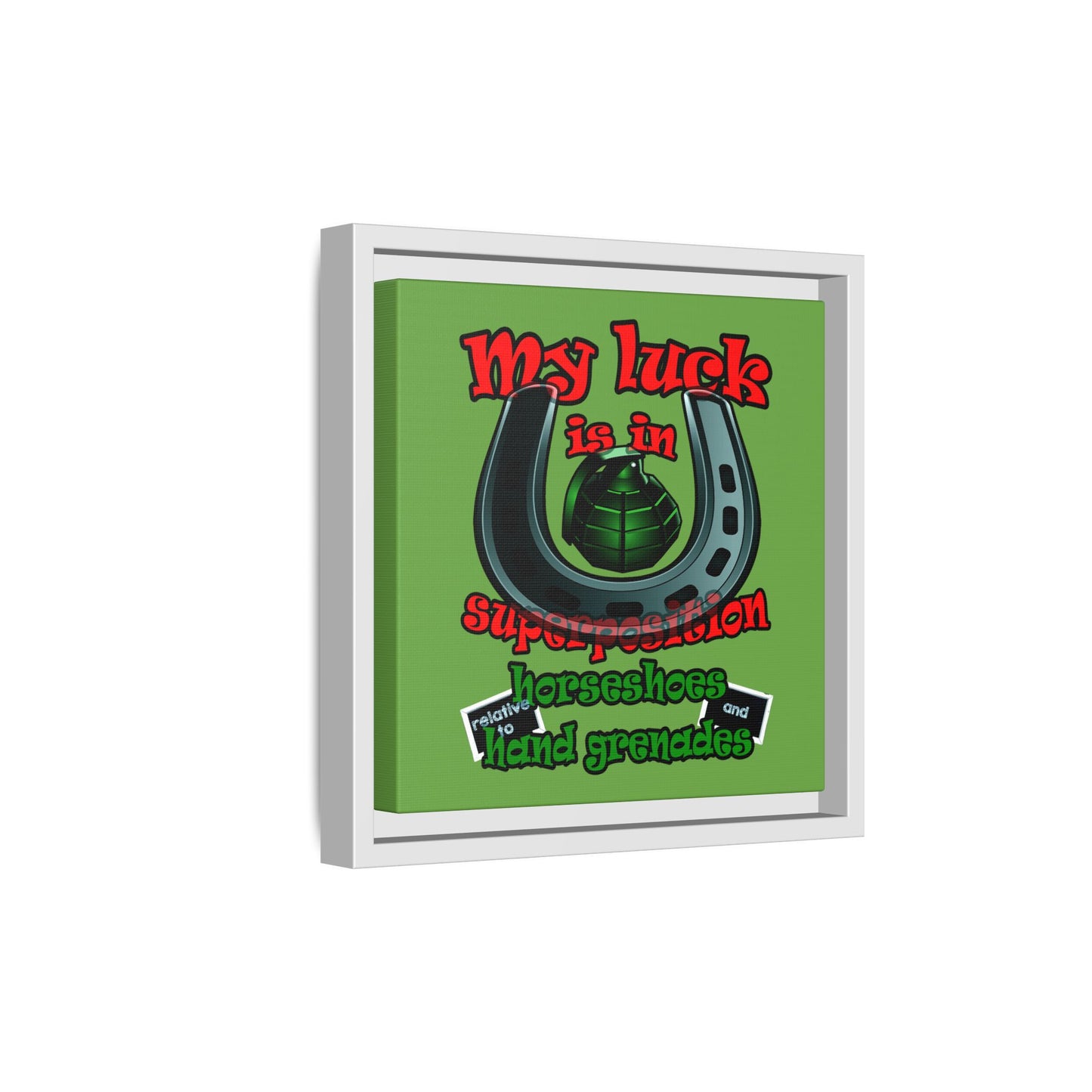 my luck - framed canvas art (green)