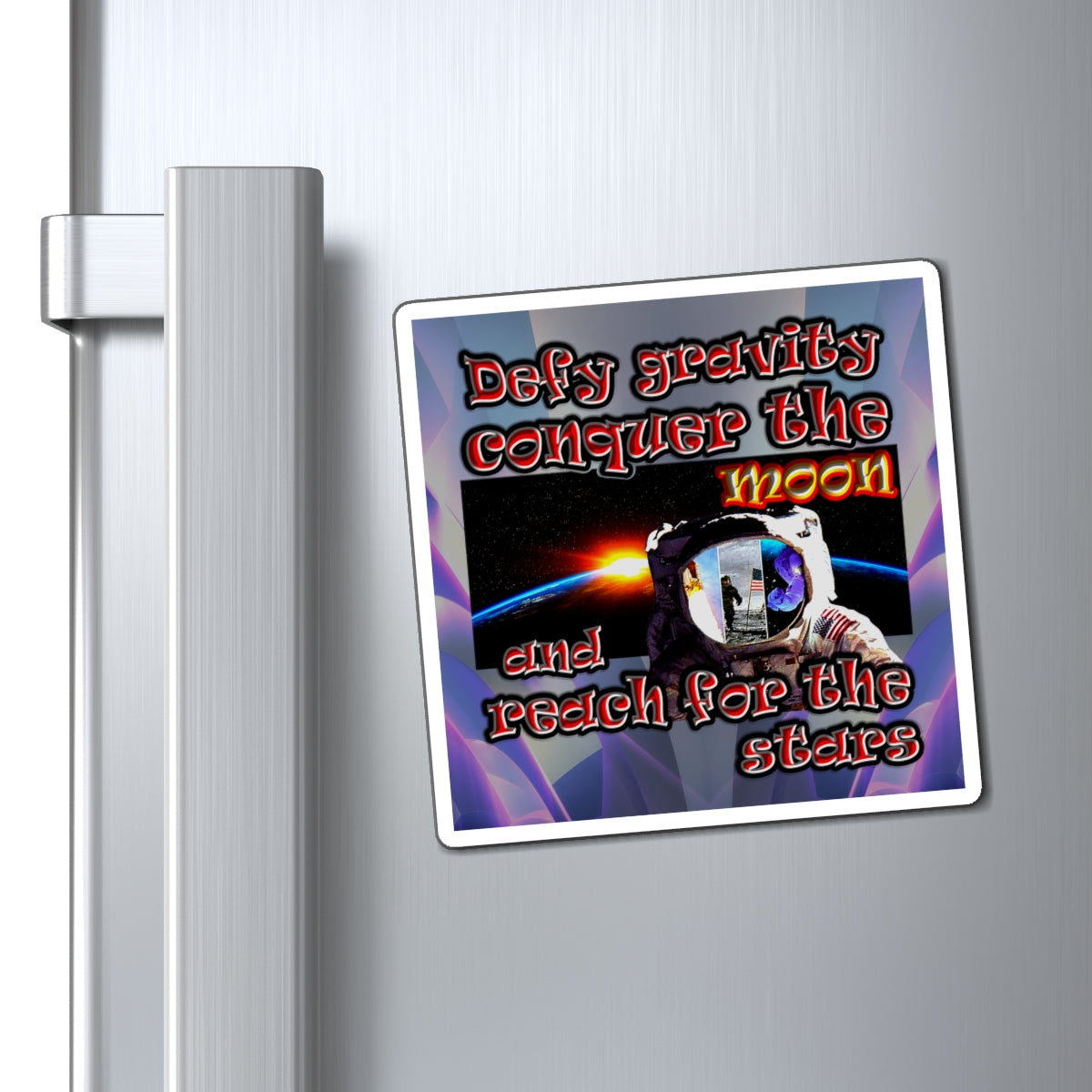 defy conquer reach - Magnets - (grey-pink wave)