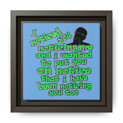 noticed you noticing - framed canvas art (light blue)