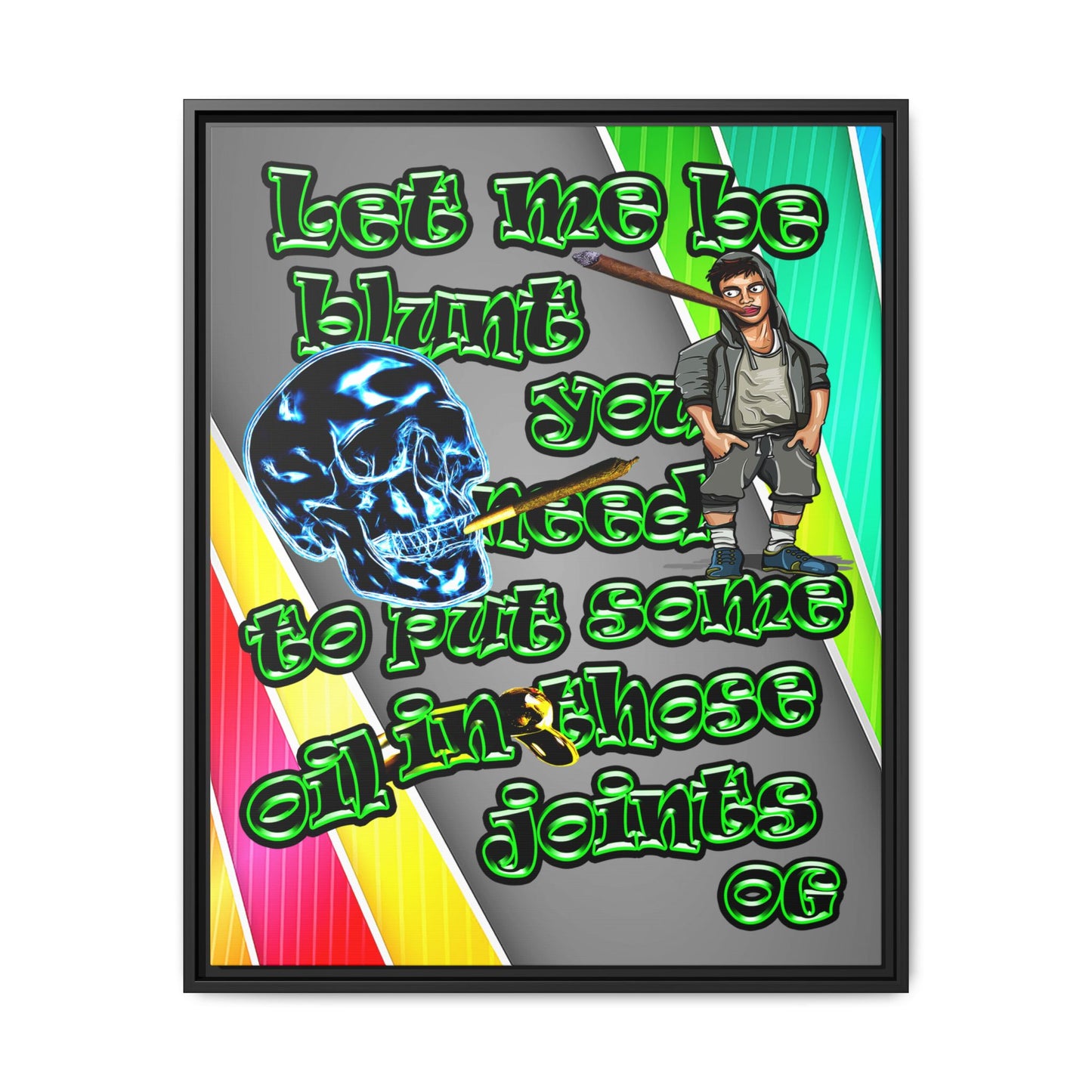 og - framed canvas art (rainbow split)