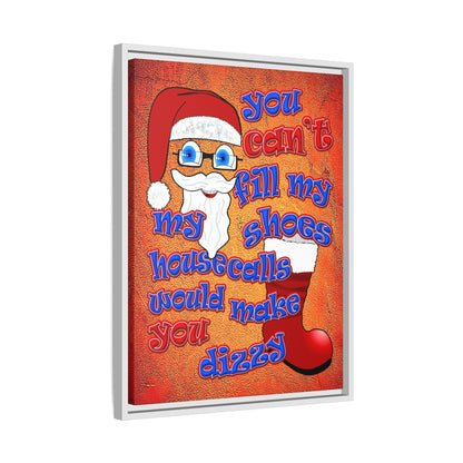 santa's shoes - framed canvas art (burnt orange)