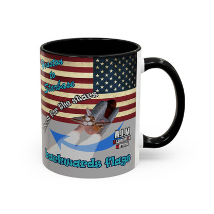 shoot for the stars - Accent Mug (light grey)
