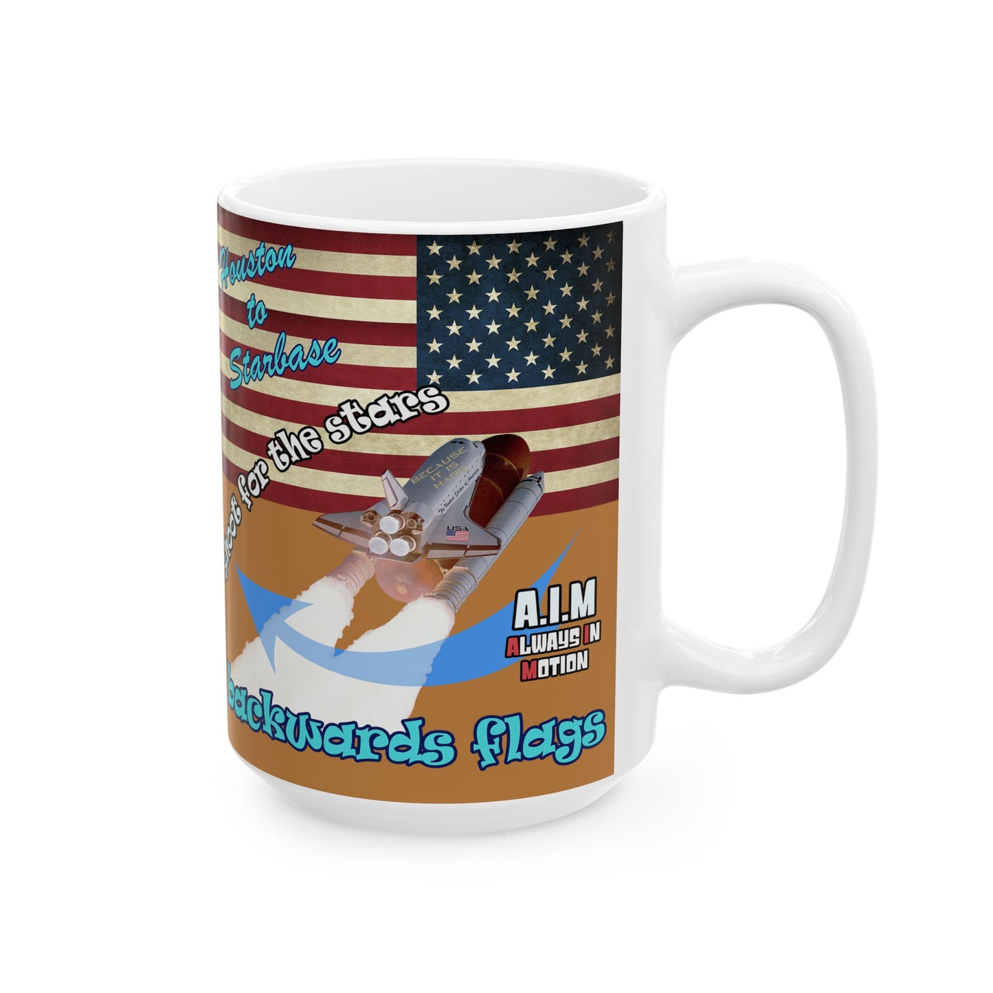 shoot for the stars - White Mug (light brown)
