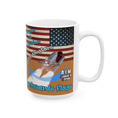 shoot for the stars - White Mug (light brown)