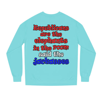 donkeys and elephants - Unisex Crew Neck Sweatshirt