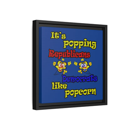 popping like popcorn - framed canvas art (dark blue)
