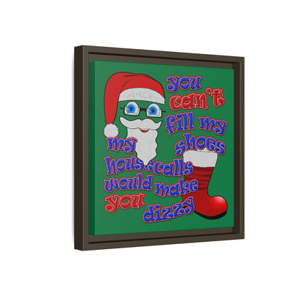 santa's shoes - framed canvas art (dark green)
