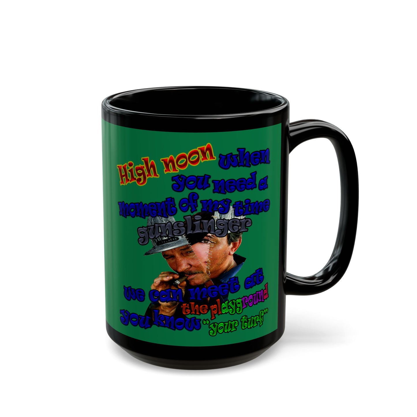 high noon - Black Mug (dark green)
