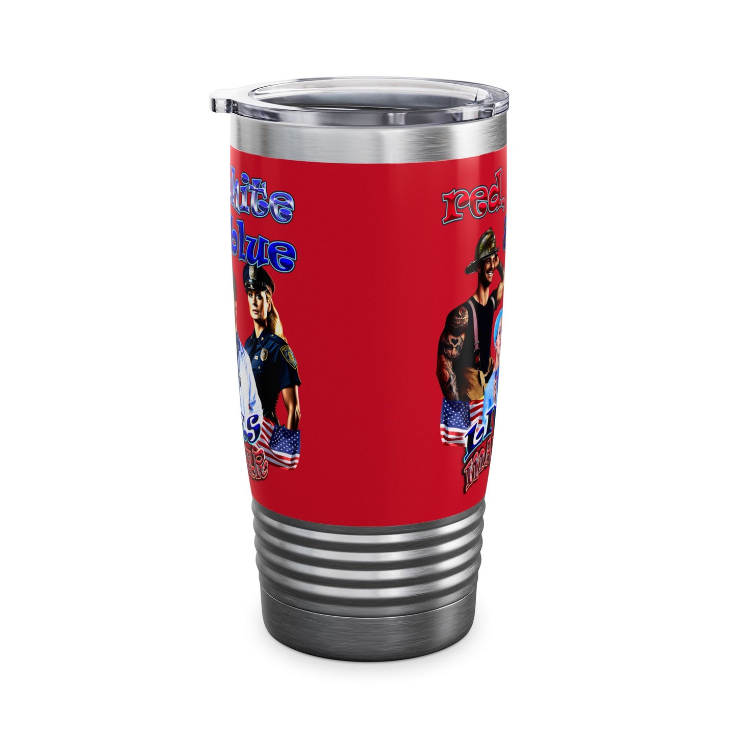 rw&b lives matter - Ringneck Tumbler, 20oz (dark red)