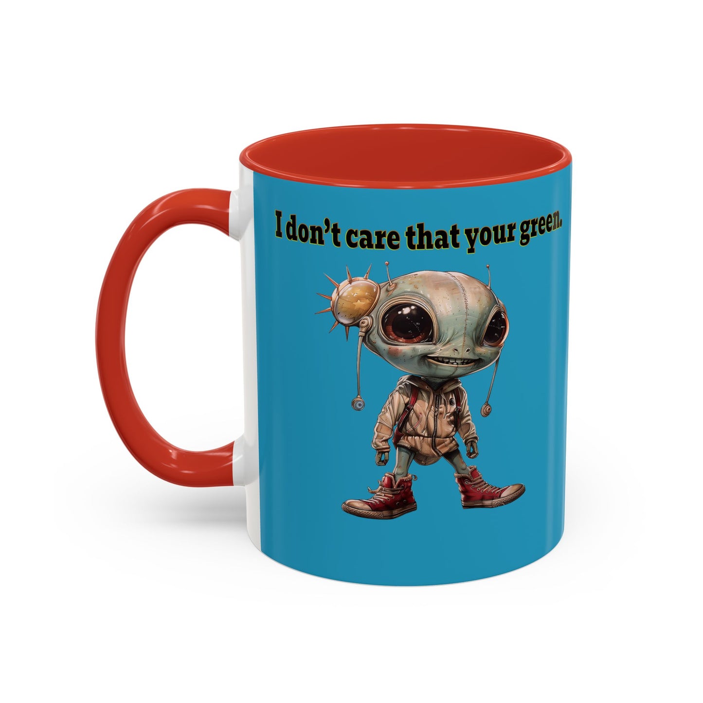 I don't care that your grey - Accent Mug (turquoise)