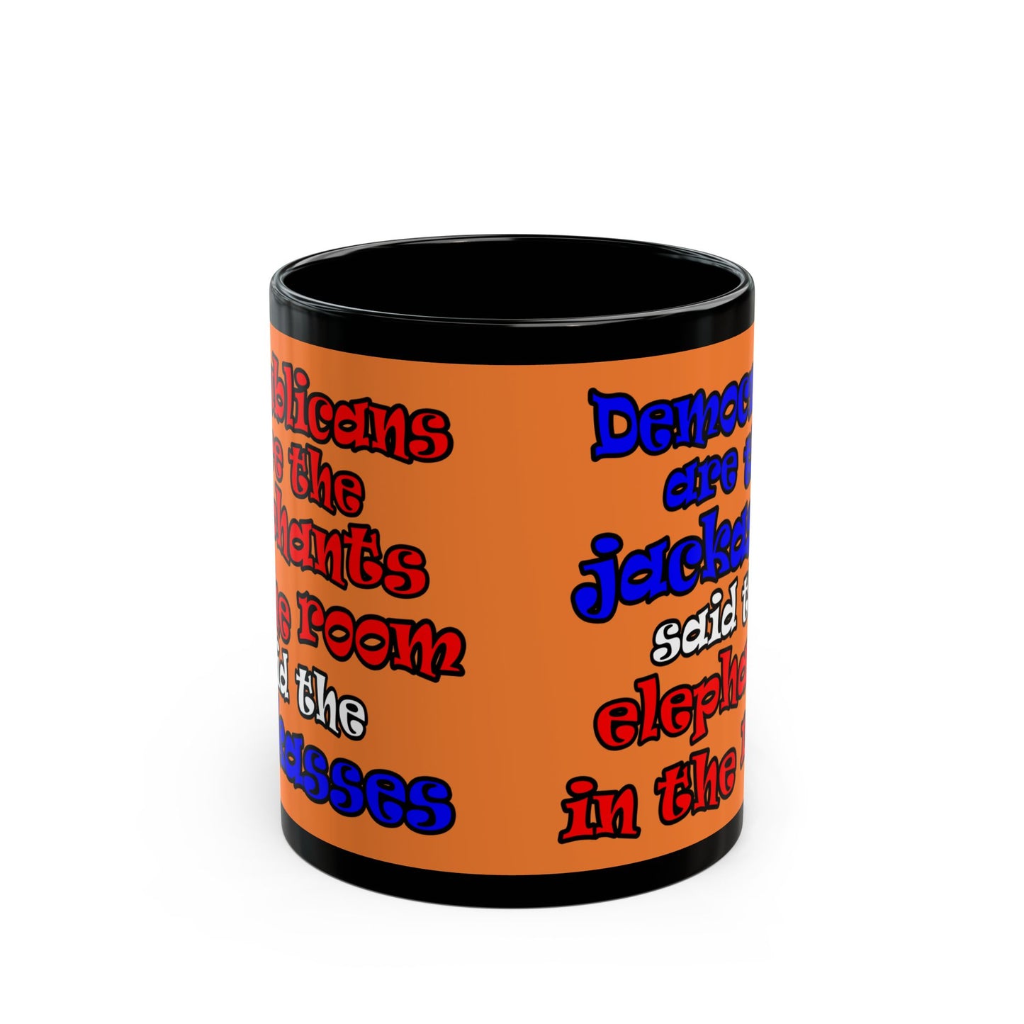 donkeys and elephants - Black Mug (crusta)
