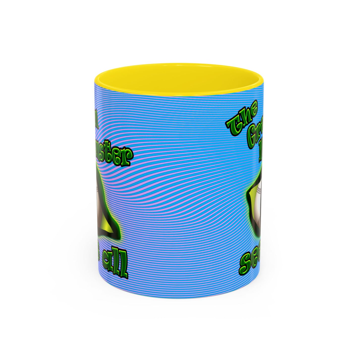 green monster - Accent Mug (light blue-purple wave)