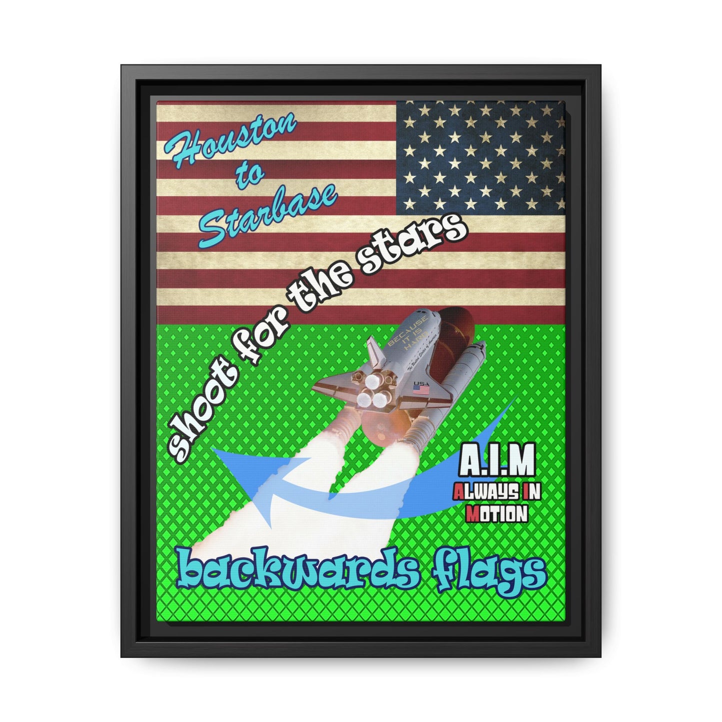 shoot for the stars - framed canvas art (logo green)