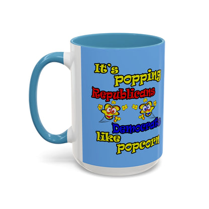 popping like popcorn - Accent Mug (light blue)