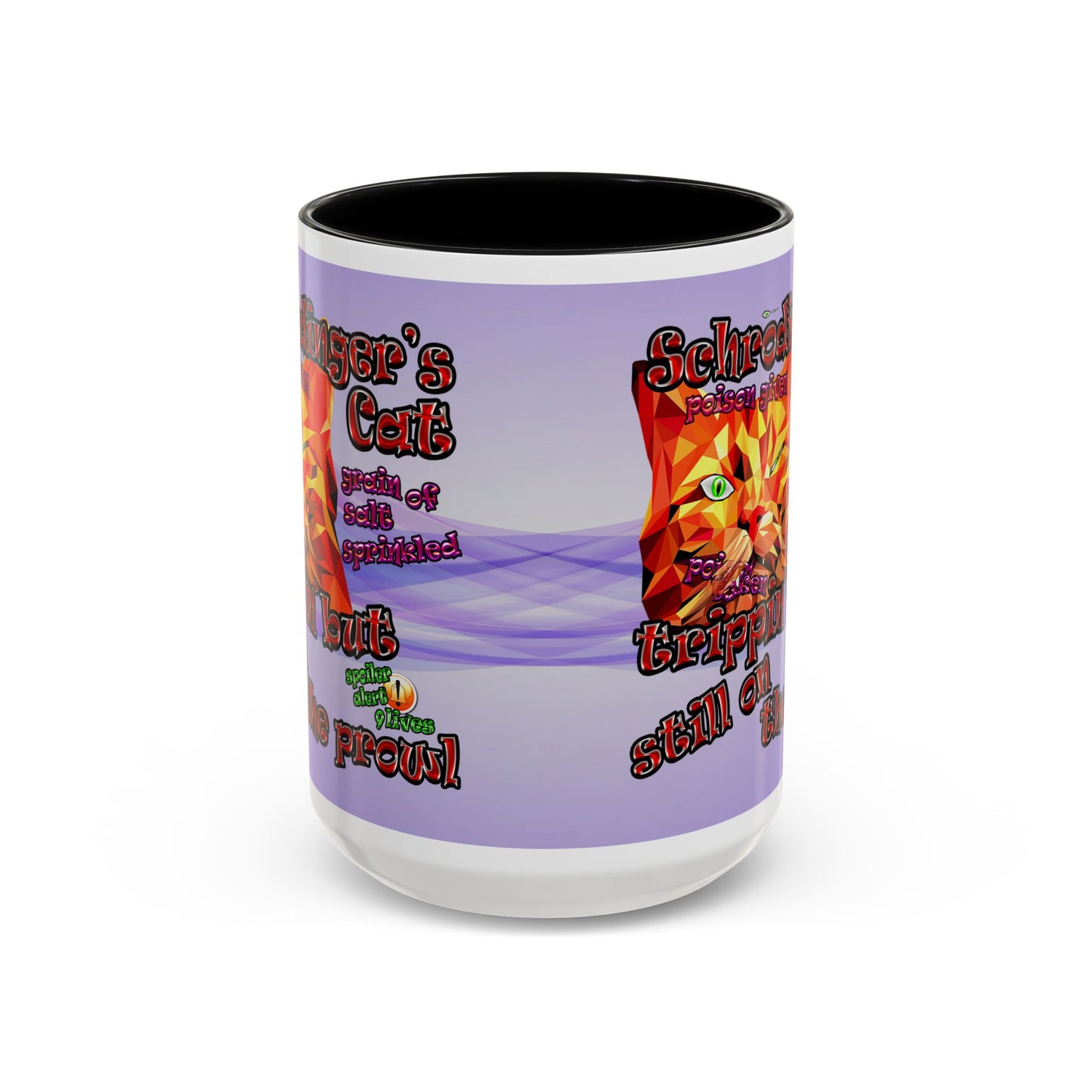 schrodinger's cat - Accent Mug (light blue-pink wave)