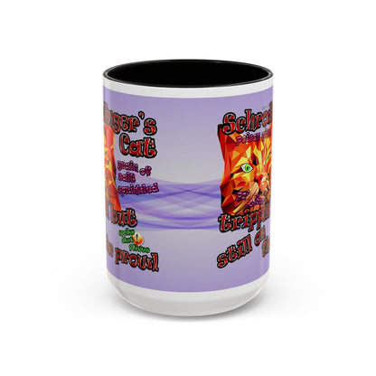 schrodinger's cat - Accent Mug (light blue-pink wave)
