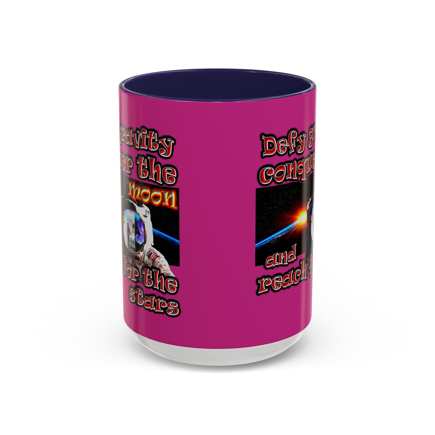defy conquer reach - Accent Mug (pink)