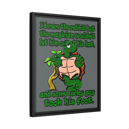 turtle race - framed canvas art (dark grey)