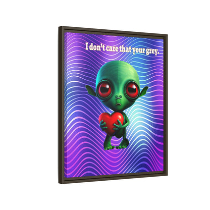 I don't care that your grey - framed canvas art (purple wave)