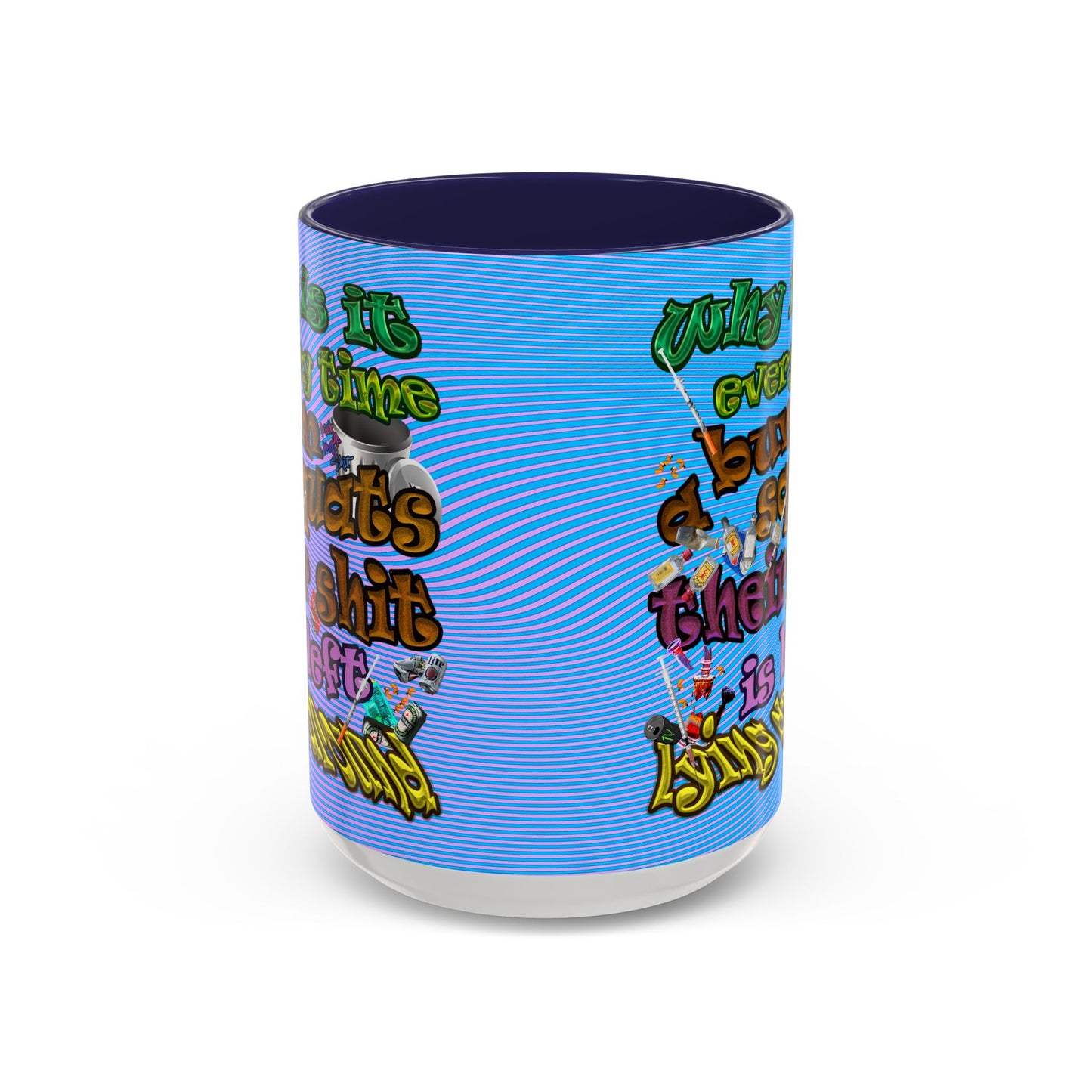 the bum's shit - Accent Mug (light blue-purple wave)