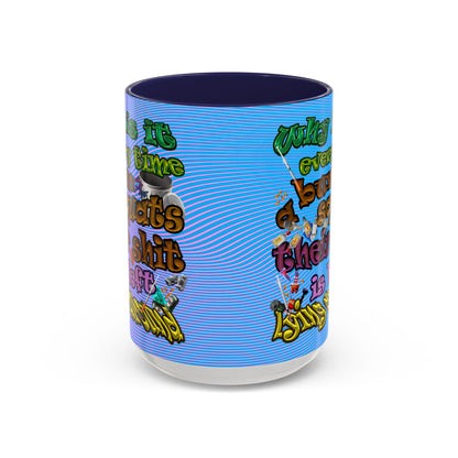 the bum's shit - Accent Mug (light blue-purple wave)