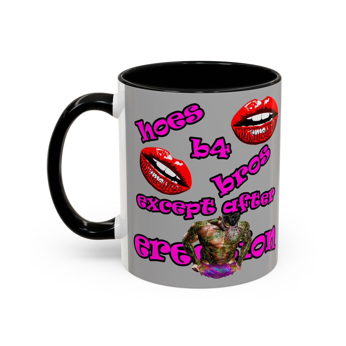 hoes b4 bros - Accent Mug (light grey)
