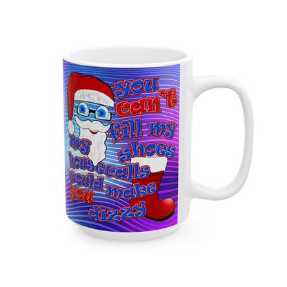santa's shoes - White Mug (purple wave)