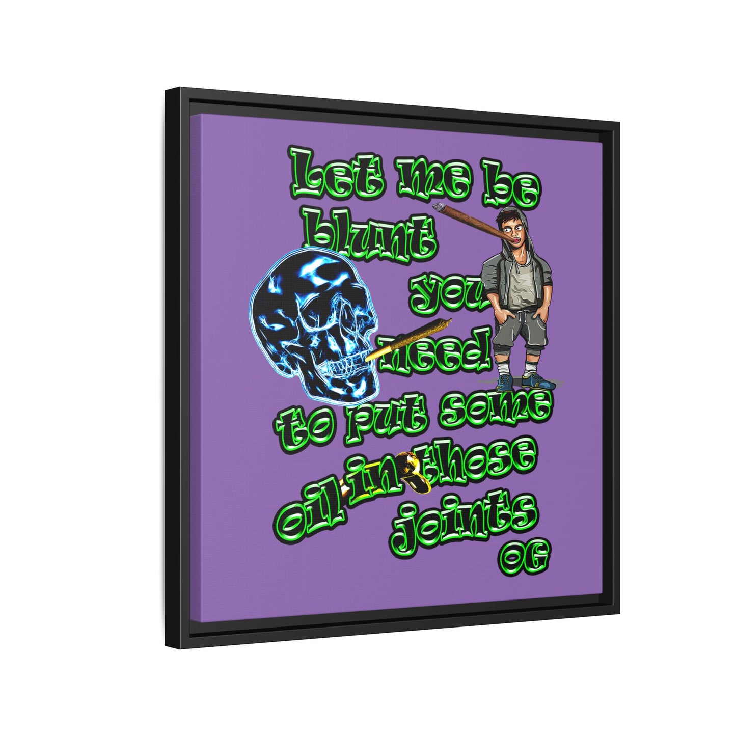 og - framed canvas art (light purple)