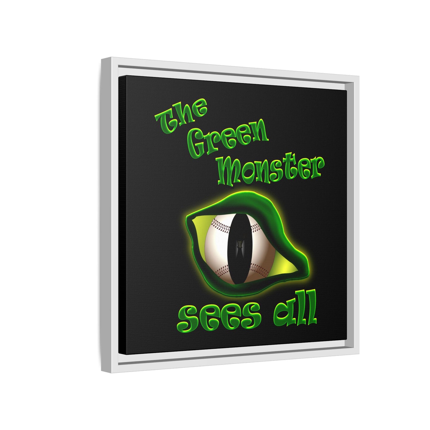 green monster - framed canvas art (black)