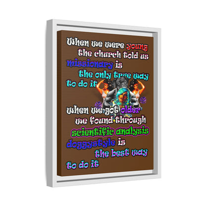 doggystyle - framed canvas art (brown)