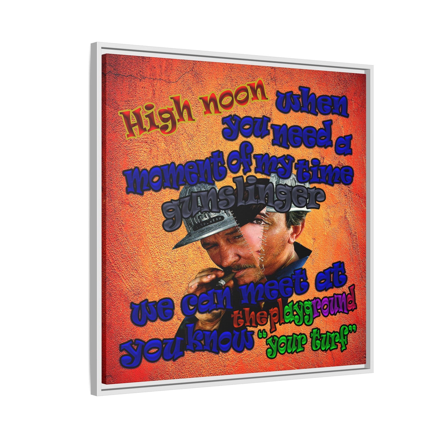 high noon - framed canvas art (burnt orange)