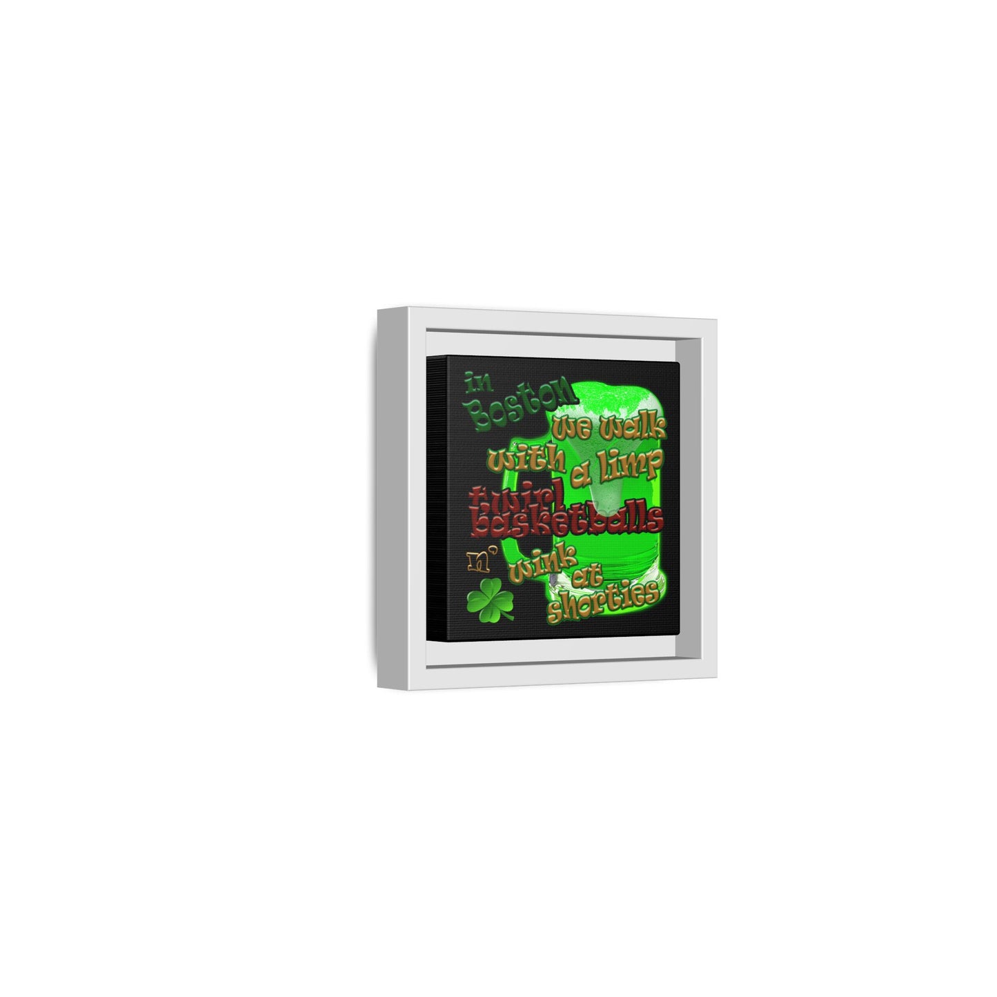 celtics logo - framed canvas art (black)