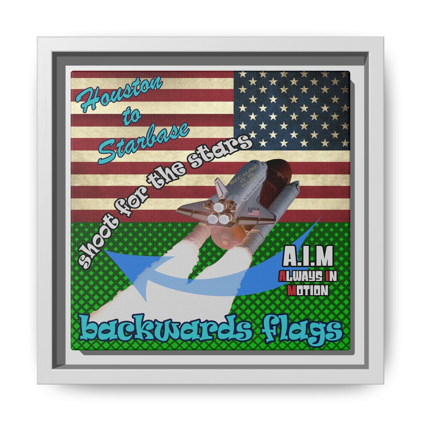 shoot for the stars - framed canvas art (logo green)