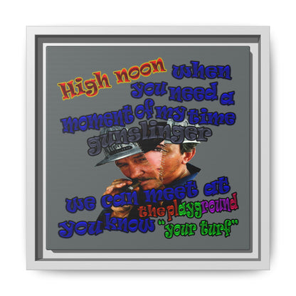 high noon - framed canvas art (dark grey)