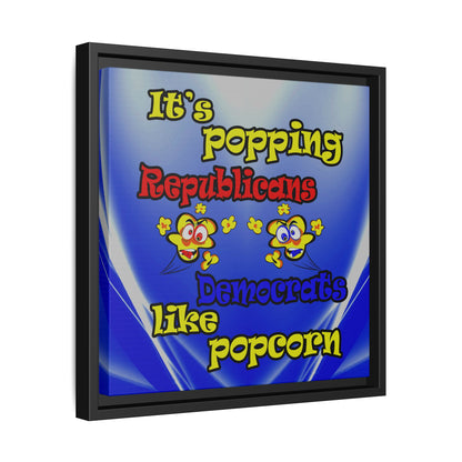 popping like popcorn - framed canvas art (blue-white wave)