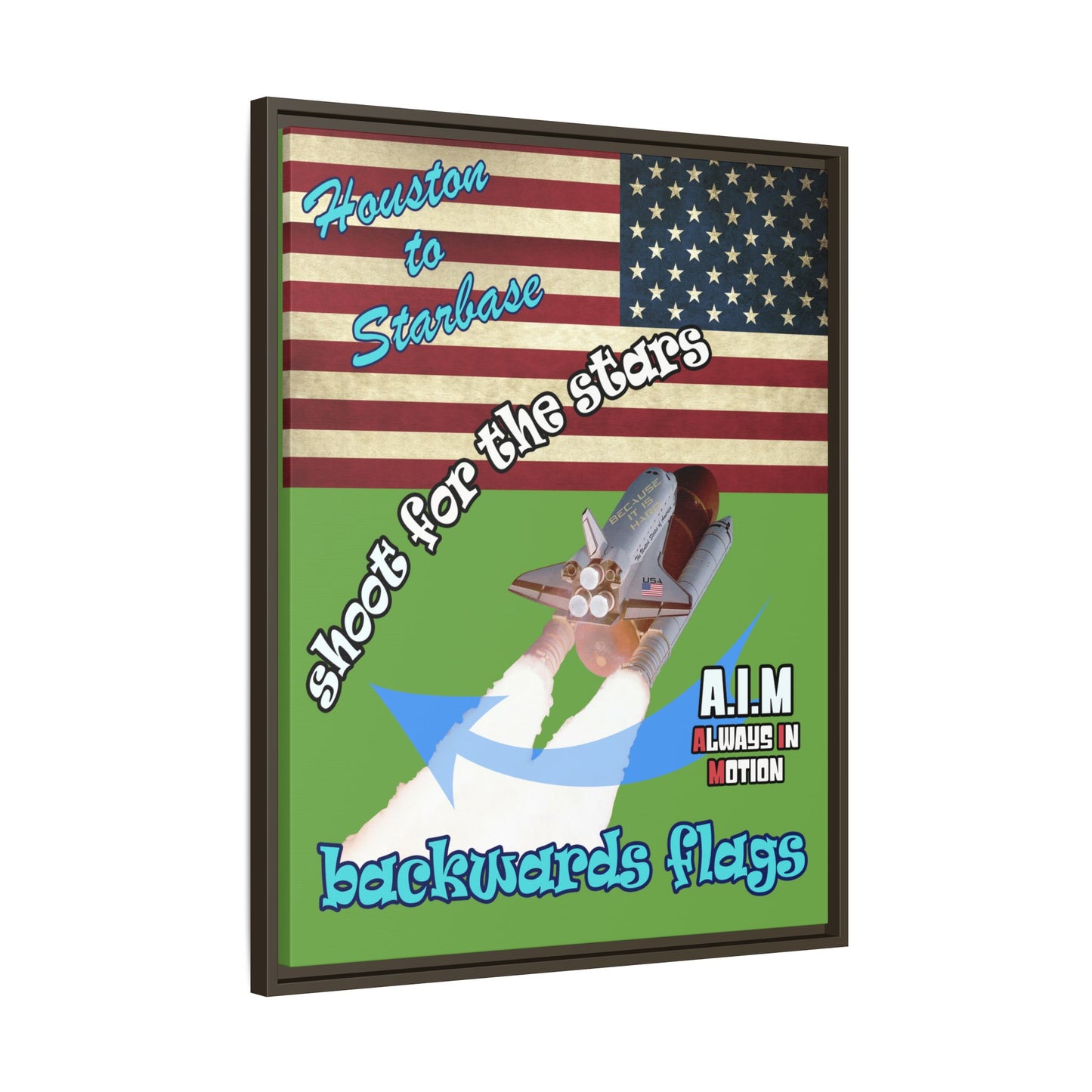 shoot for the stars - framed canvas art (green)