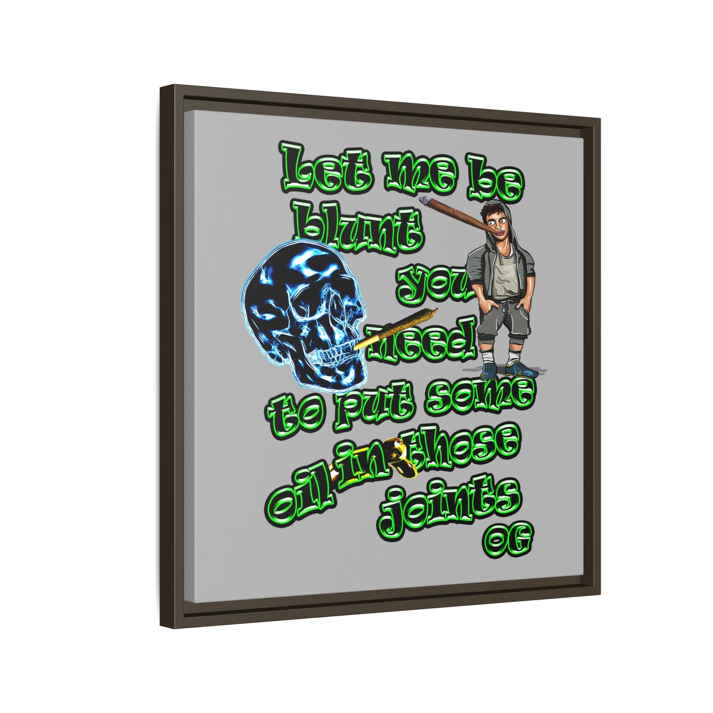 og - framed canvas art (light grey)