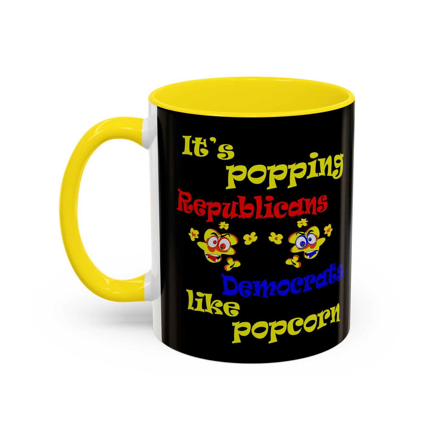popping like popcorn - Accent Mug (black)