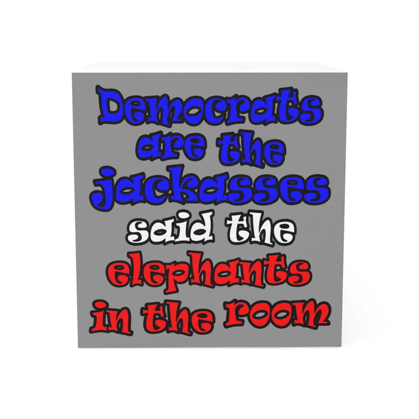 donkeys and elephants - note cube (grey)