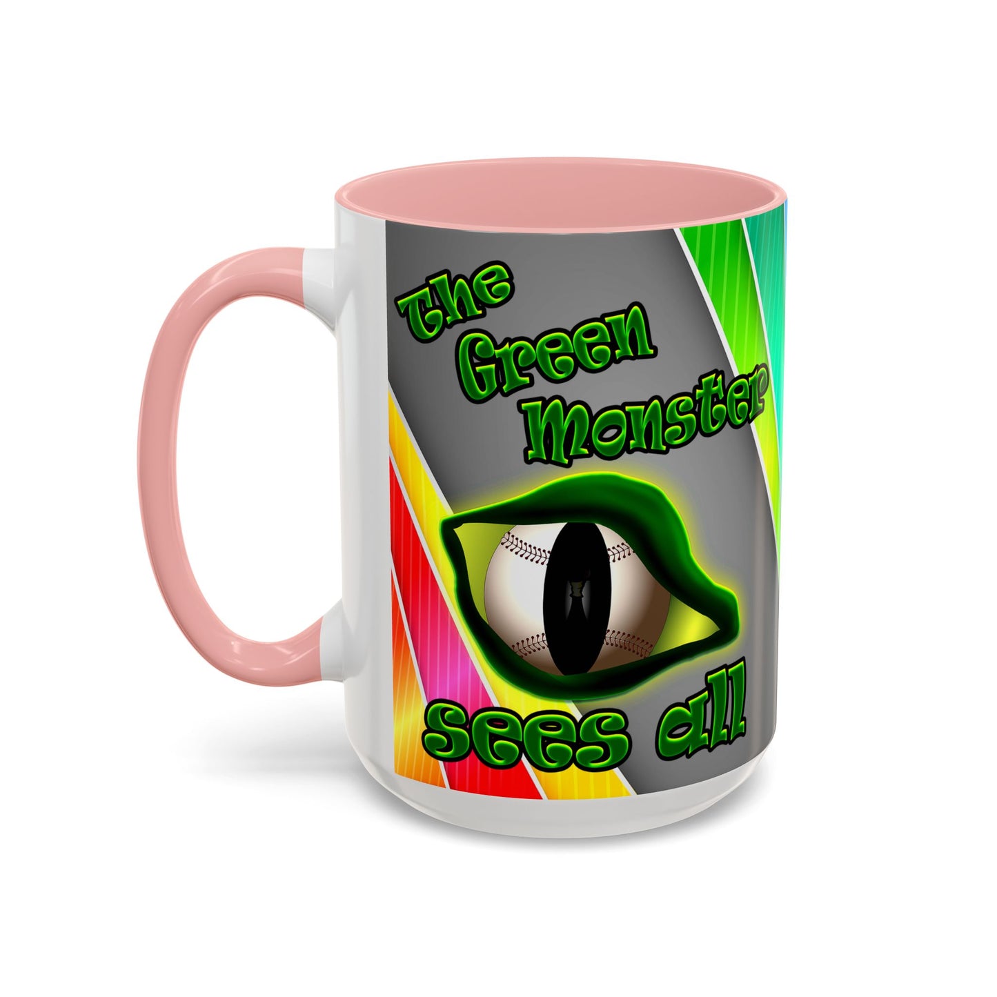 green monster - Accent Mug (rainbow split)