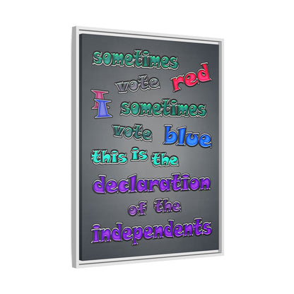 declaration of the independents - framed canvas art (grey-light grey)