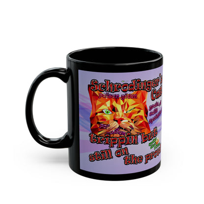 schrodinger's cat - Black Mug (light blue-pink wave)