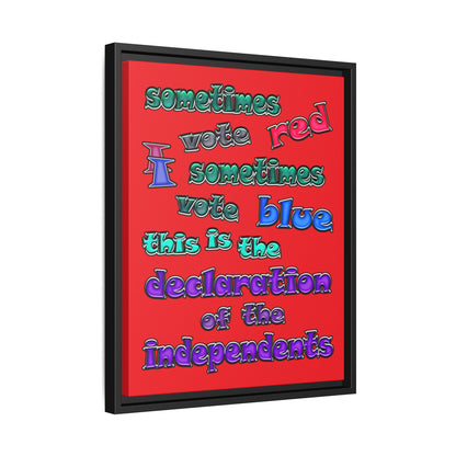 declaration of the independents - framed canvas art (red)