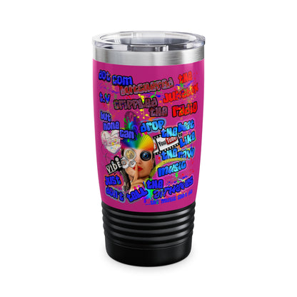 drop the beat - Ringneck Tumbler, 20oz (pink)